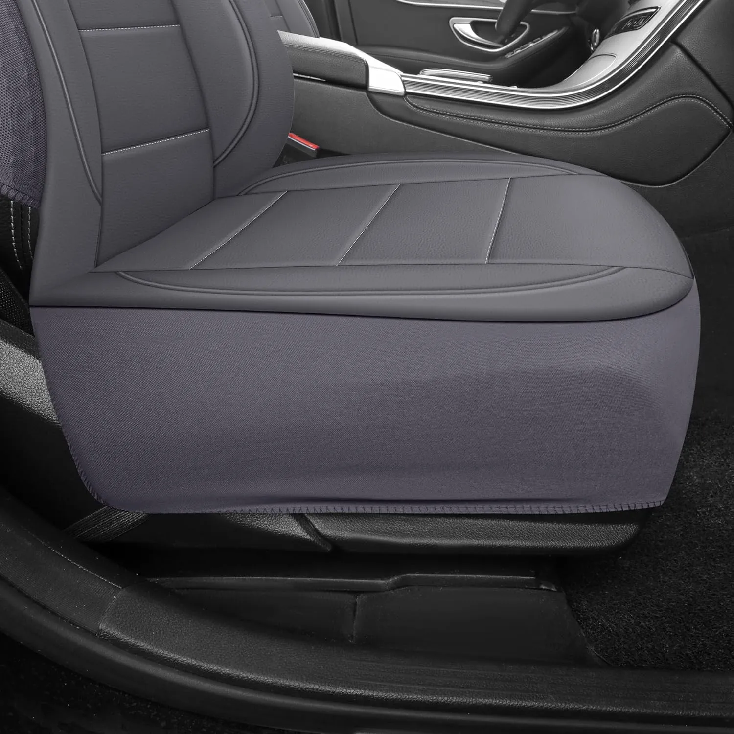 Car Seat Covers, Quilting Leather Seat Cover Two Front Seats,Waterproof Faux Leather Automotive Seat Covers for Cars,Universal Car Interior Fit for Suvs,Trucks,Airbag Compatible (2PCS,N4)