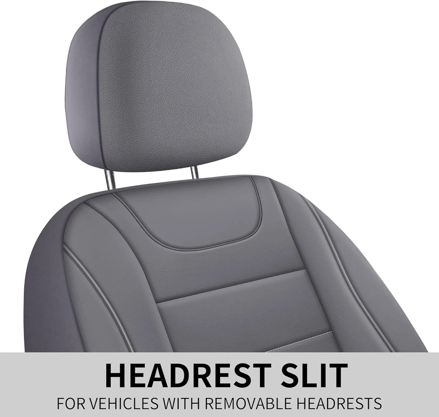 Car Seat Covers, Quilting Leather Seat Cover Two Front Seats,Waterproof Faux Leather Automotive Seat Covers for Cars,Universal Car Interior Fit for Suvs,Trucks,Airbag Compatible (2PCS,N4)