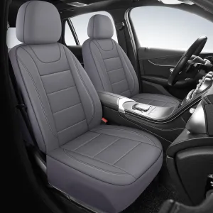 Car Seat Covers, Quilting Leather Seat Cover Two Front Seats,Waterproof Faux Leather Automotive Seat Covers for Cars,Universal Car Interior Fit for Suvs,Trucks,Airbag Compatible (2PCS,N4)