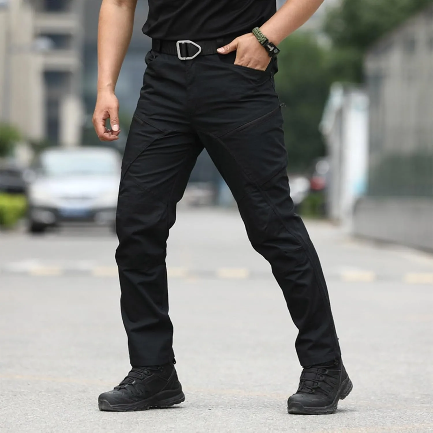 Cargo Pants for Men Tactical Pants Stretch Slim Fit Lightweight Ripstop Outdoor Casual Work Trousers with Pockets