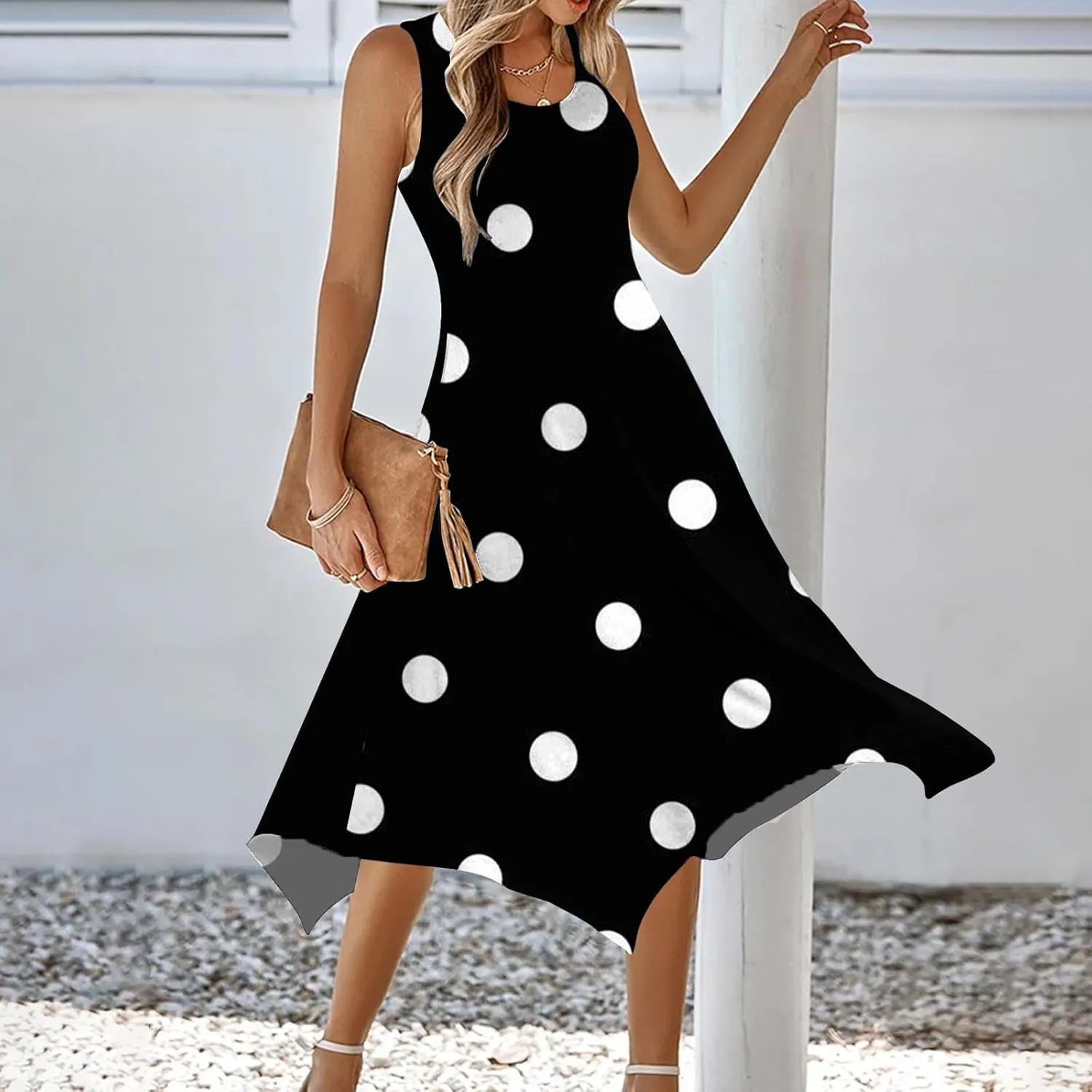 Ceboyel Womens Flowy Summer Dresses 2024 Floral Boho Sun Dress Sleeveless Tank Sundresses Trendy Beach Vacation Clothes