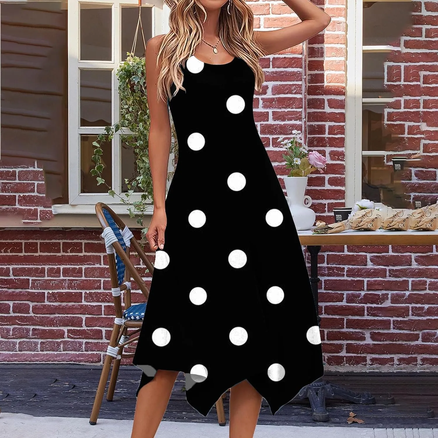Ceboyel Womens Flowy Summer Dresses 2024 Floral Boho Sun Dress Sleeveless Tank Sundresses Trendy Beach Vacation Clothes