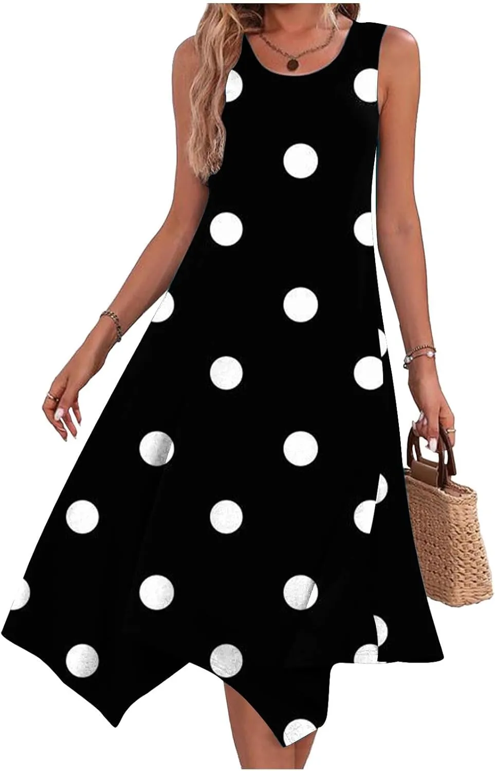 Ceboyel Womens Flowy Summer Dresses 2024 Floral Boho Sun Dress Sleeveless Tank Sundresses Trendy Beach Vacation Clothes