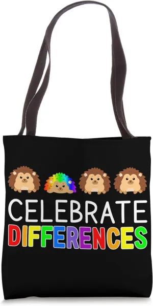 Celebrate Differences - Acceptance of Autism - Hedgehog Tote Bag