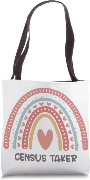 Census taker Boho Design Rainbow Cute Tote Bag