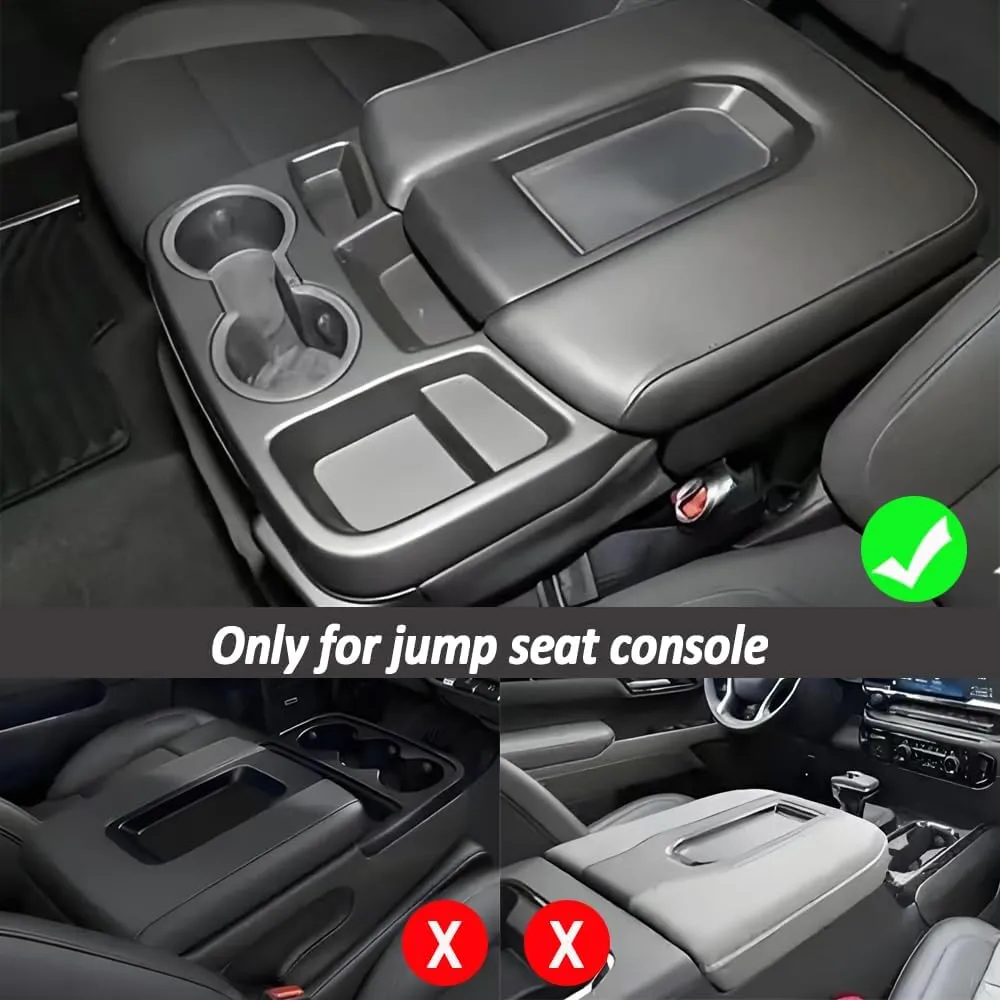 Center Console Cover Compatible with 2019-2024 Chevy Silverado/GMC Sierra Jump Seat Accessories, Middle Console Armrest Lid Leather Protective Cover( For Jump Seat Console Only)