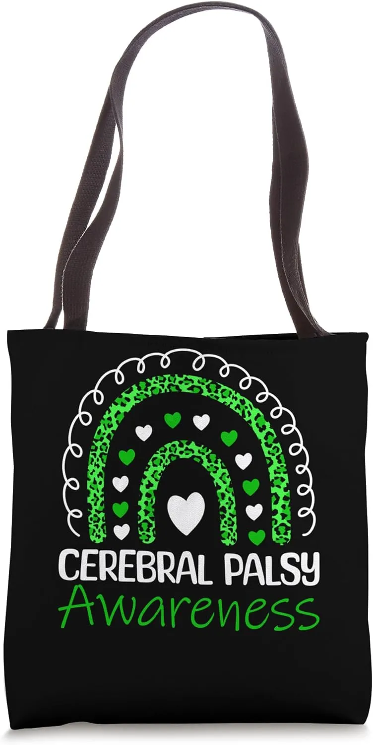Cerebral Palsy Awareness Heart Rainbow Tote Bag