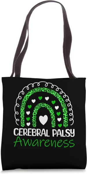 Cerebral Palsy Awareness Heart Rainbow Tote Bag