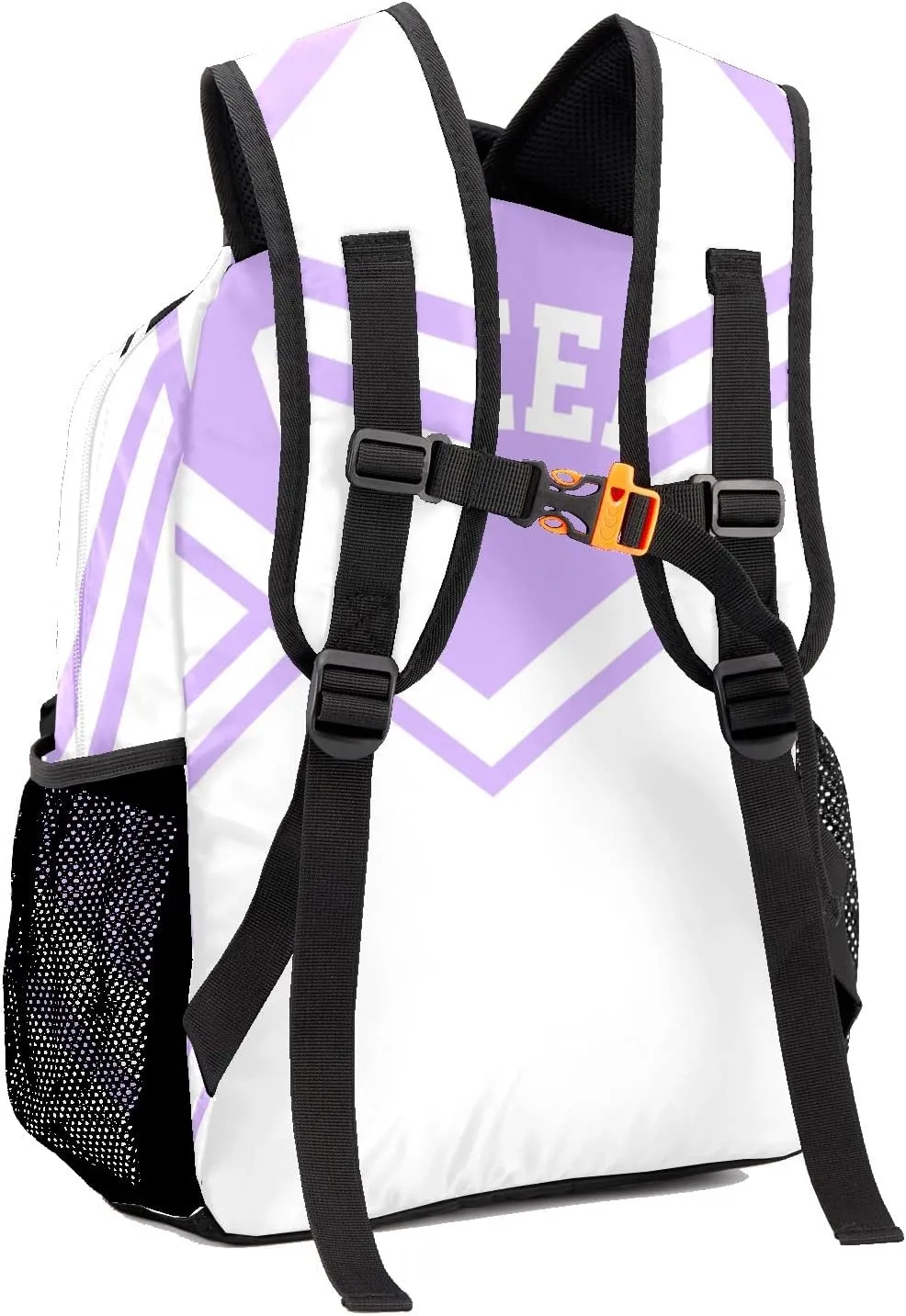 Cheer Cheerleader Light Purple Personalized Backpack with Name Waterproof Bag for Birthday Holiday Gift for Travel Office Work