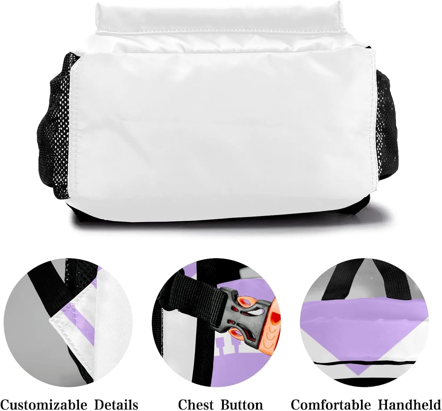 Cheer Cheerleader Light Purple Personalized Backpack with Name Waterproof Bag for Birthday Holiday Gift for Travel Office Work