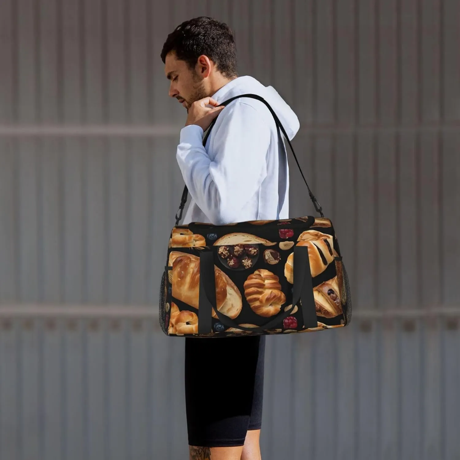 Cheese Sandwiches Durable Portable Crossbody Travel Bag, A Good Companion For Long-Distance Travel