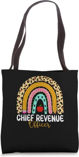 Chief Revenue Officer Leopard Rainbow Finance Back Work Tote Bag