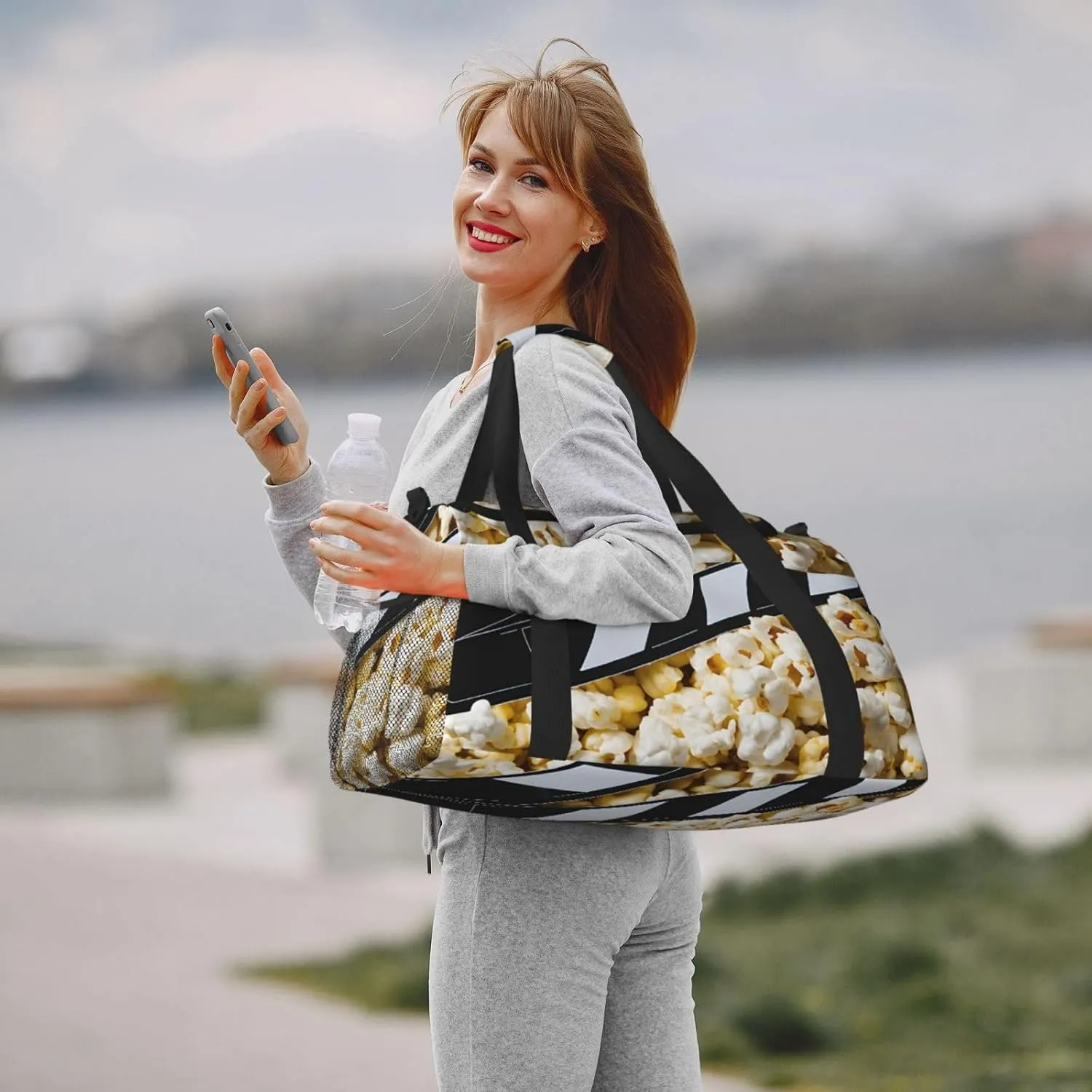 Cinema Movie Clapboard And Popcorn Durable Portable Crossbody Travel Bag, A Good Companion For Long-Distance Travel