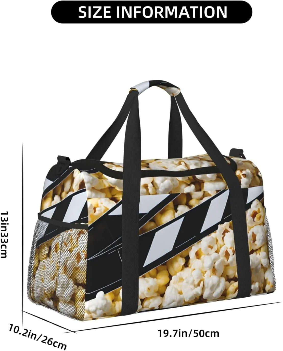 Cinema Movie Clapboard And Popcorn Durable Portable Crossbody Travel Bag, A Good Companion For Long-Distance Travel