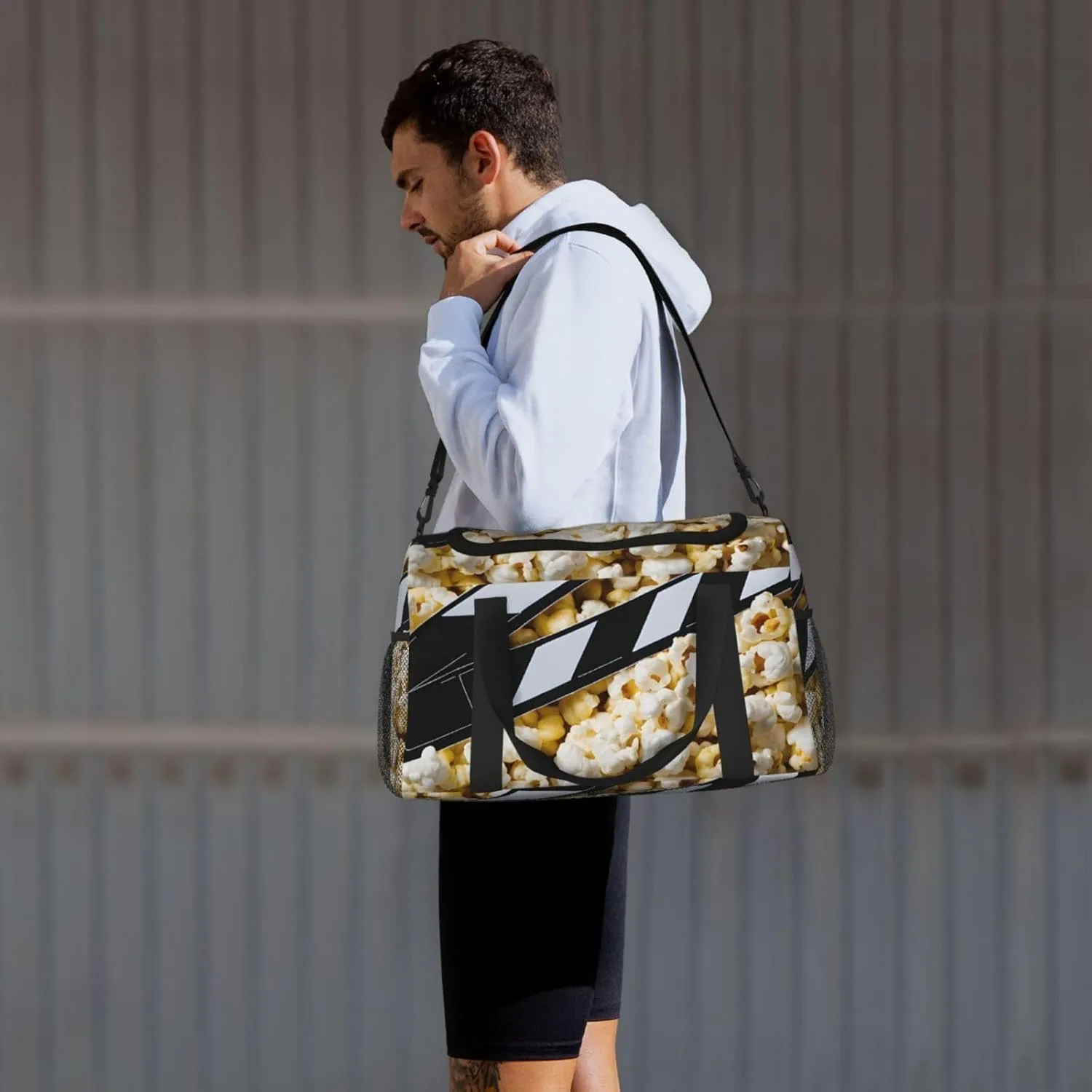 Cinema Movie Clapboard And Popcorn Durable Portable Crossbody Travel Bag, A Good Companion For Long-Distance Travel