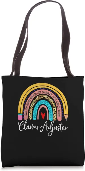 Claims Adjuster Leopard Rainbow Finance Back Work Tote Bag