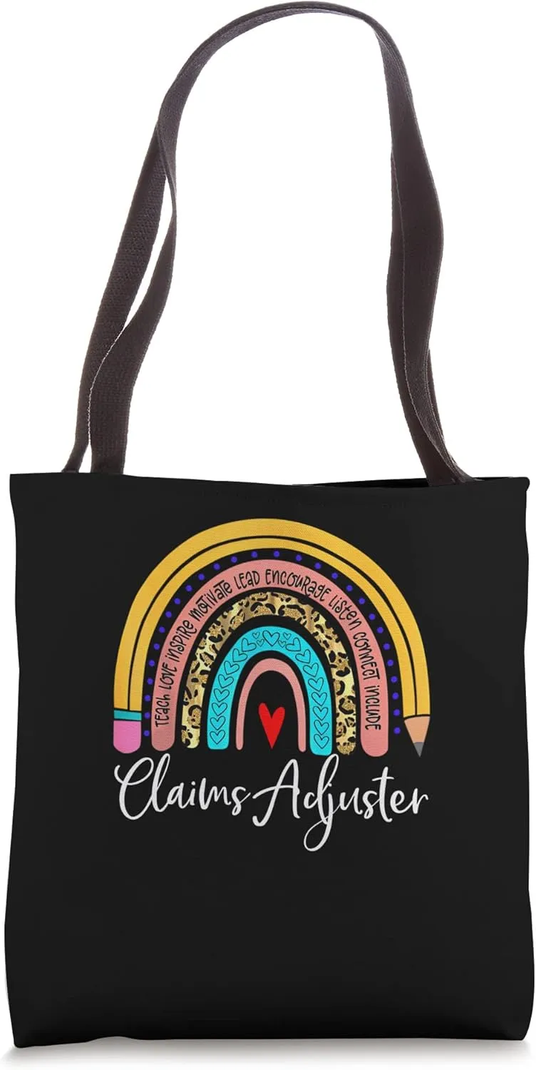 Claims Adjuster Leopard Rainbow Finance Back Work Tote Bag
