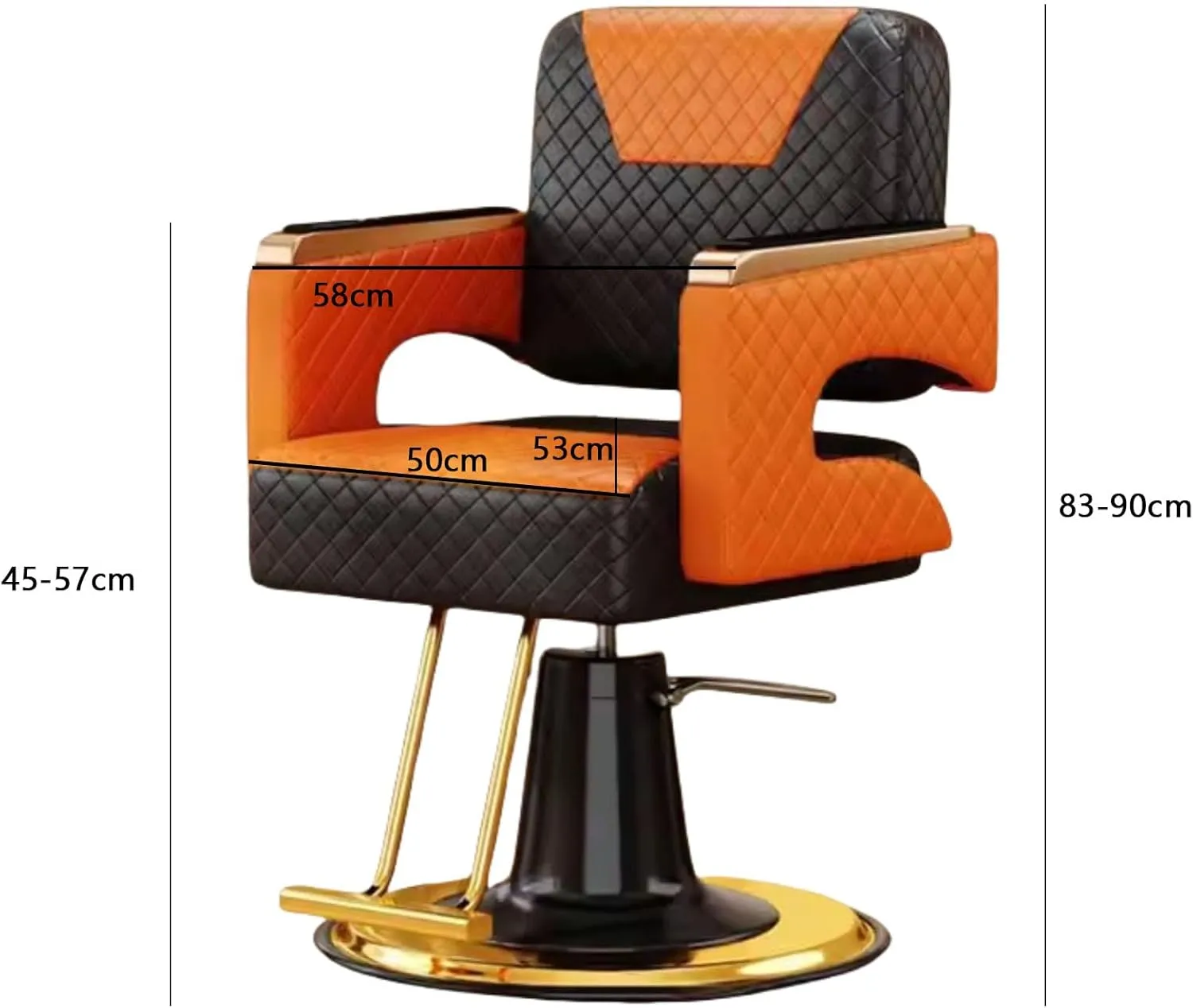 Classic Checkered Barber Chair - Ergonomic 360° Swivel Salon Chair with Hydraulic Lift,Black/c