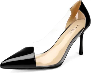 Clear Stiletto Heels for Women Pointed Toe High Heel Closed Pumps Party Wedding Dress Shoes