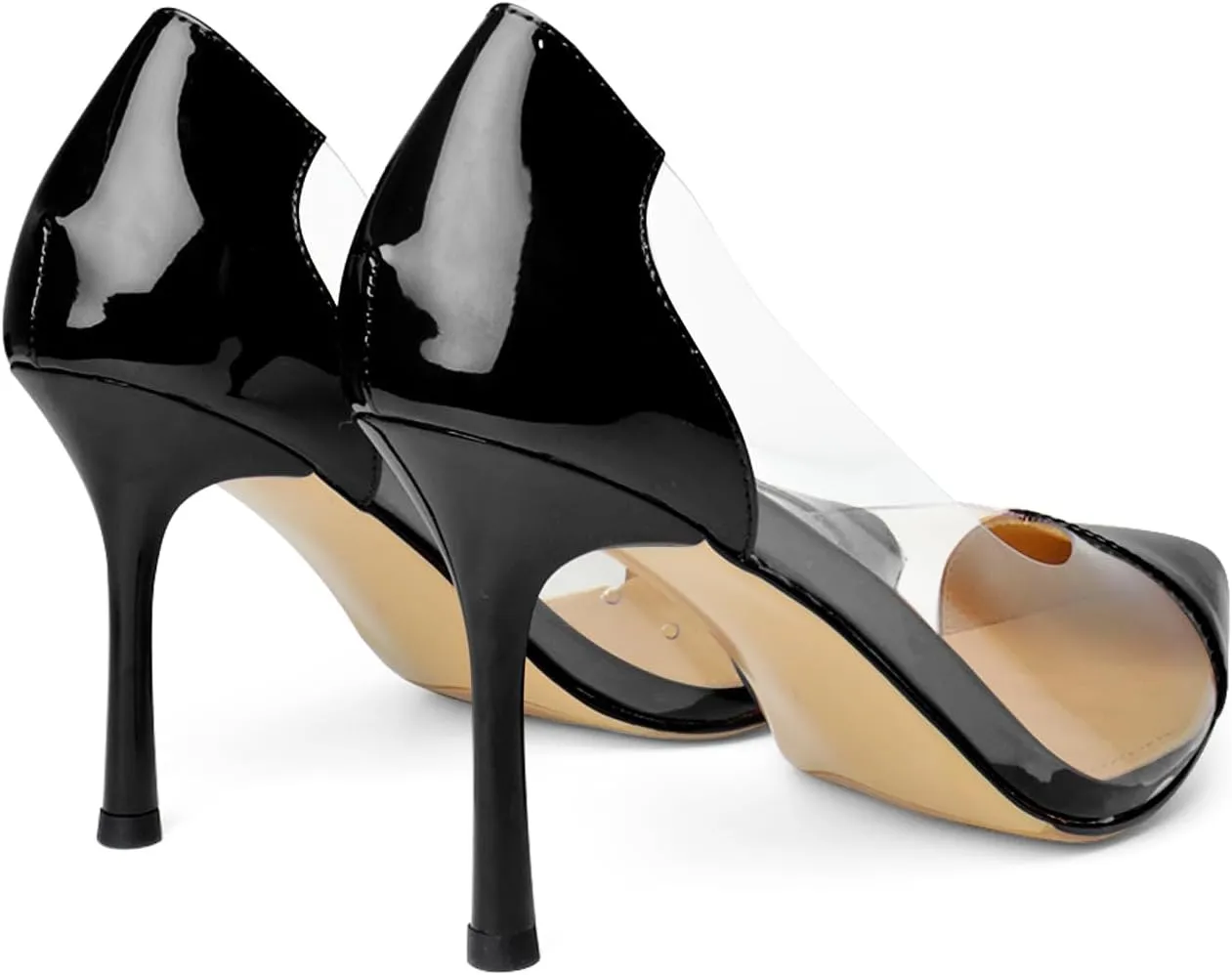 Clear Stiletto Heels for Women Pointed Toe High Heel Closed Pumps Party Wedding Dress Shoes