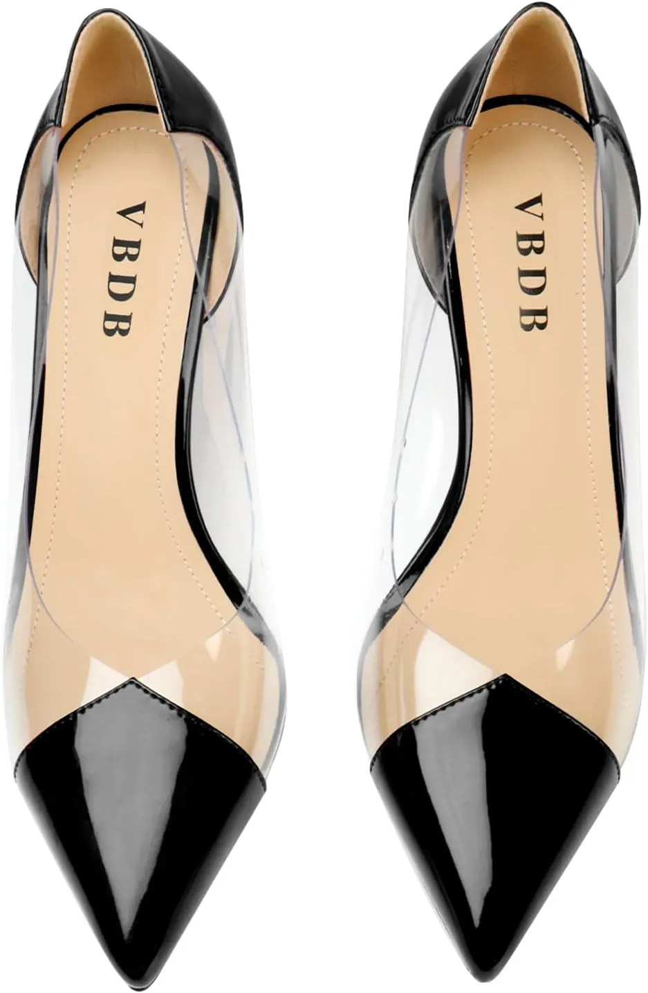 Clear Stiletto Heels for Women Pointed Toe High Heel Closed Pumps Party Wedding Dress Shoes