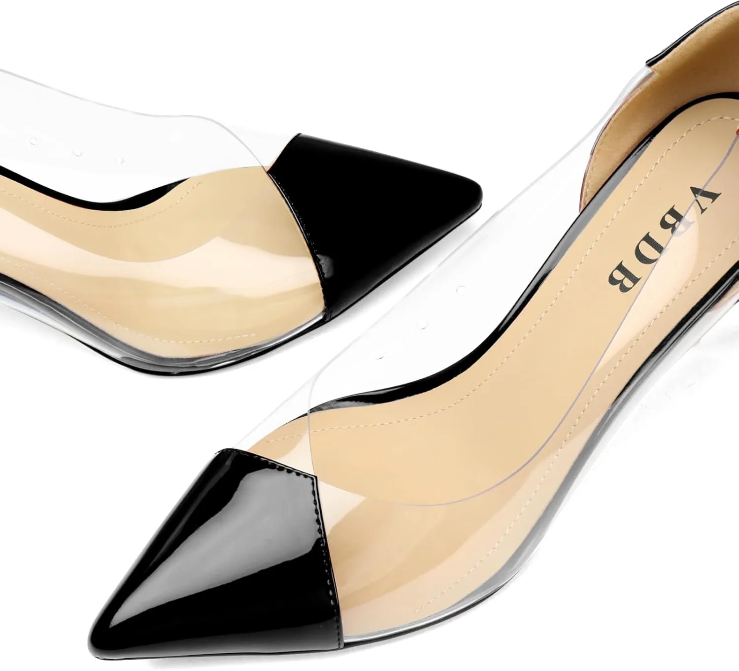 Clear Stiletto Heels for Women Pointed Toe High Heel Closed Pumps Party Wedding Dress Shoes