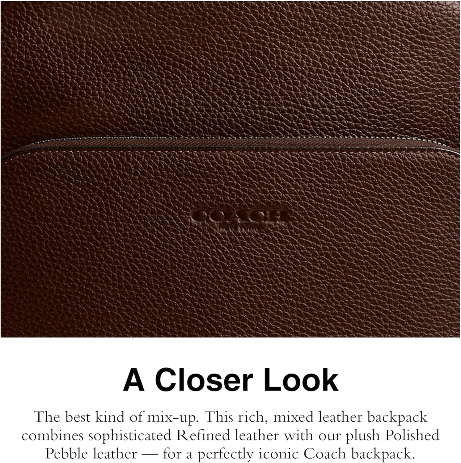 Coach Men's Gotham Backpack in Pebble Leather, Maple, One Size