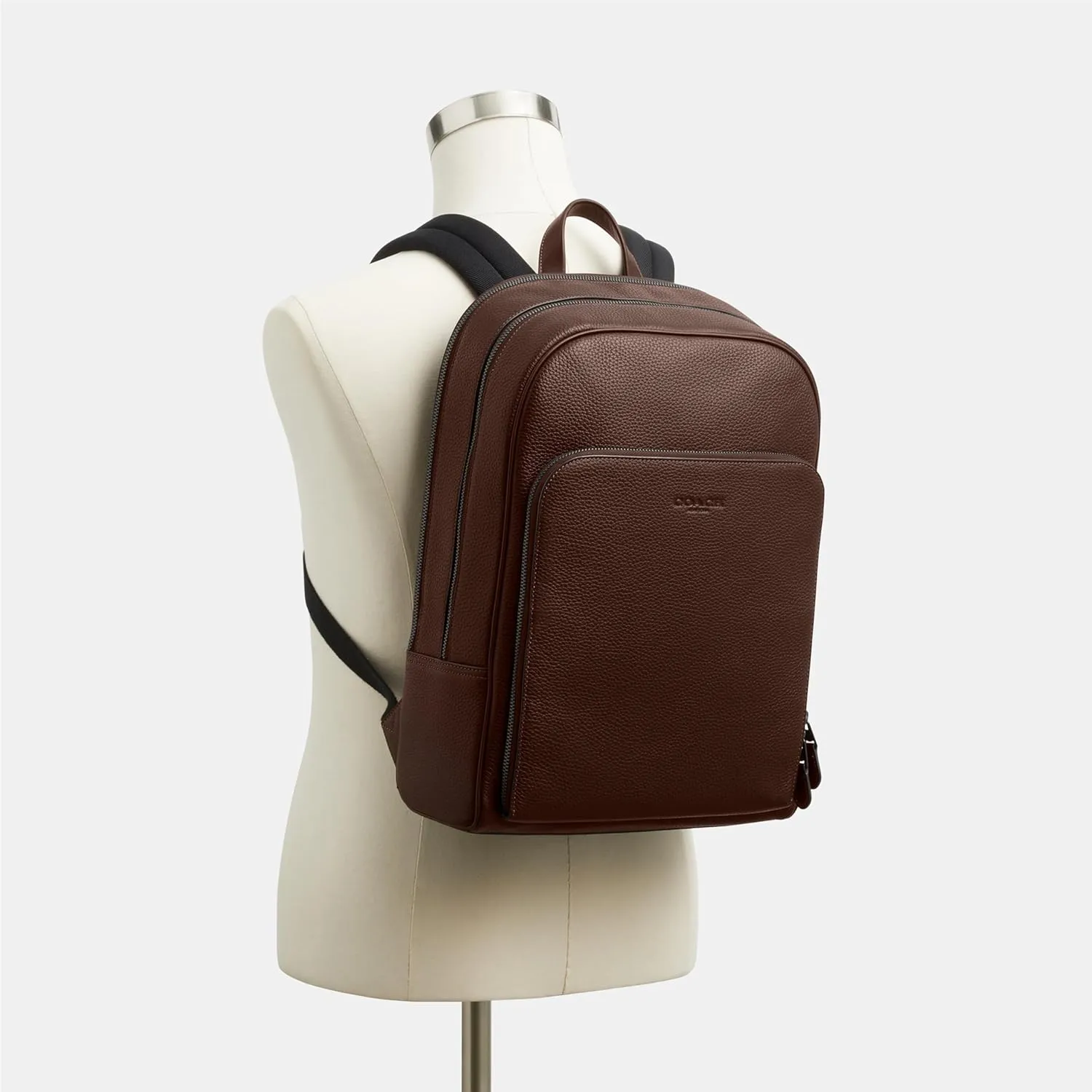 Coach Men's Gotham Backpack in Pebble Leather, Maple, One Size