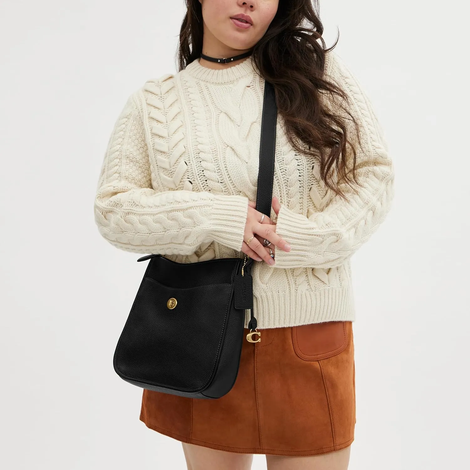 Coach Women's Polished Pebble Leather Chaise Crossbody