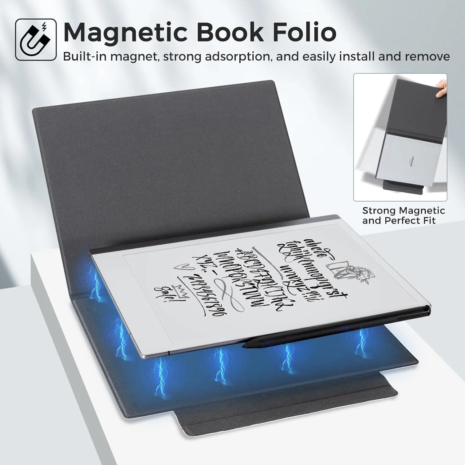 CoBak Magnetic Case for Remarkable 2 Paper Tablet, Ultra Lightweight Book Folio Cover with Safe Magnetic Buckle Pen Holder, Only for 10.3" Remarkable 2 2020 Relaesed (Emerald)