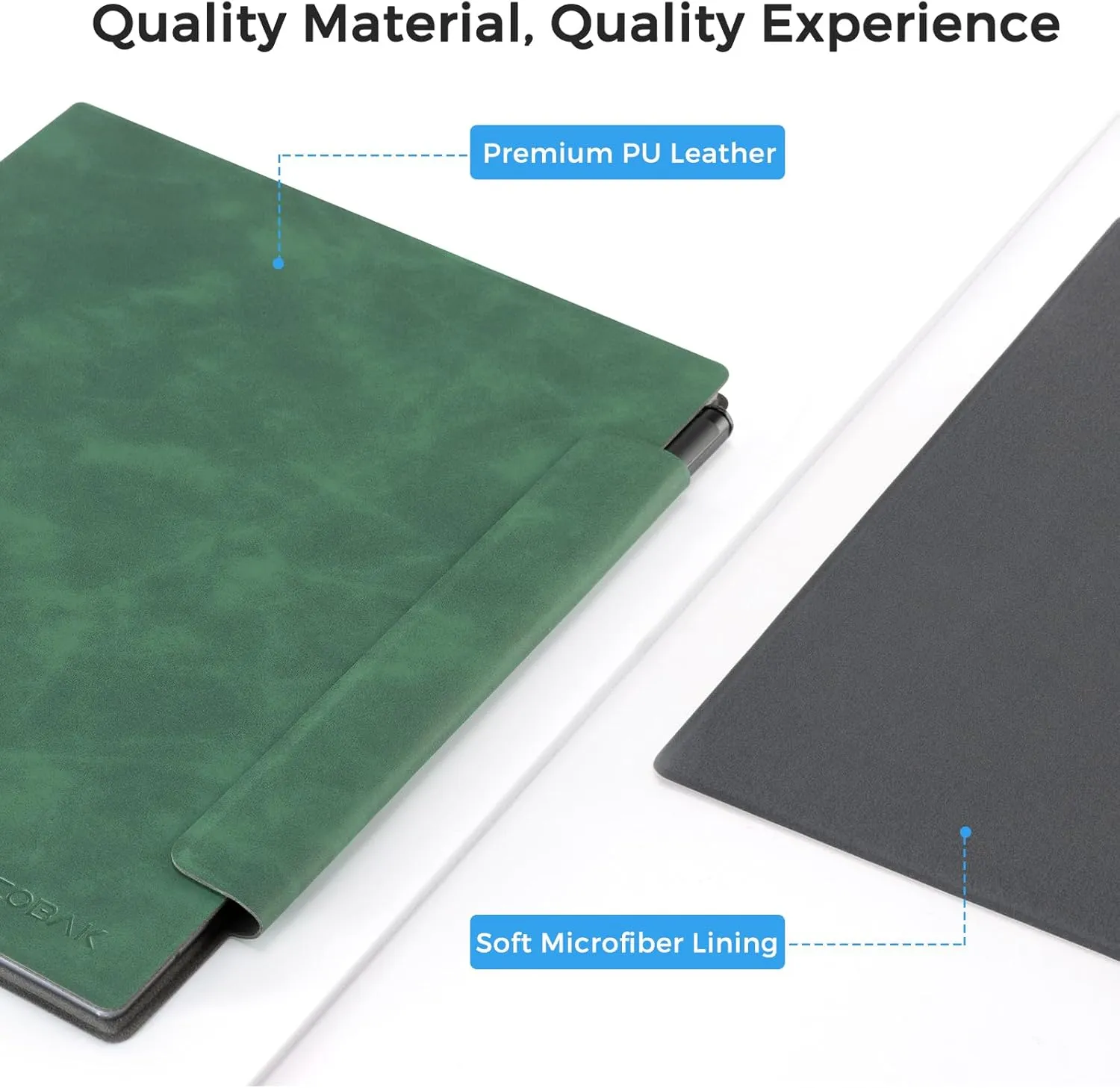 CoBak Magnetic Case for Remarkable 2 Paper Tablet, Ultra Lightweight Book Folio Cover with Safe Magnetic Buckle Pen Holder, Only for 10.3" Remarkable 2 2020 Relaesed (Emerald)