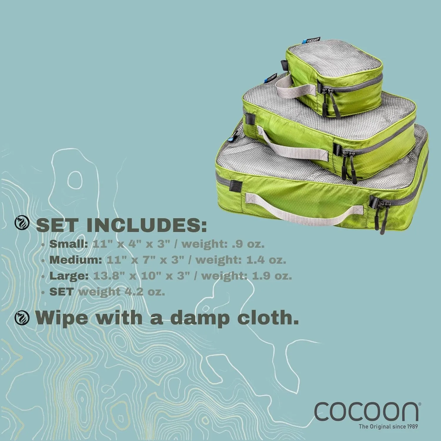 COCOON - Premium - Packing Cube - Ultralight SET - Olive Green - Set of 3