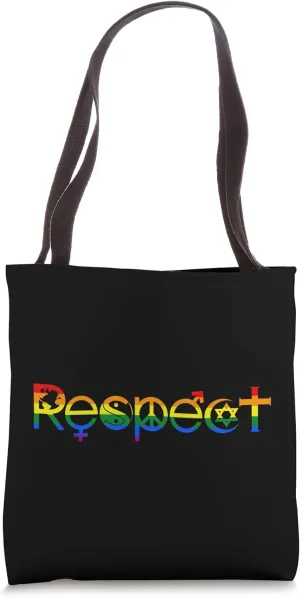 Coexist with Respect Gay Pride LGBTQ Rainbow Tote Bag