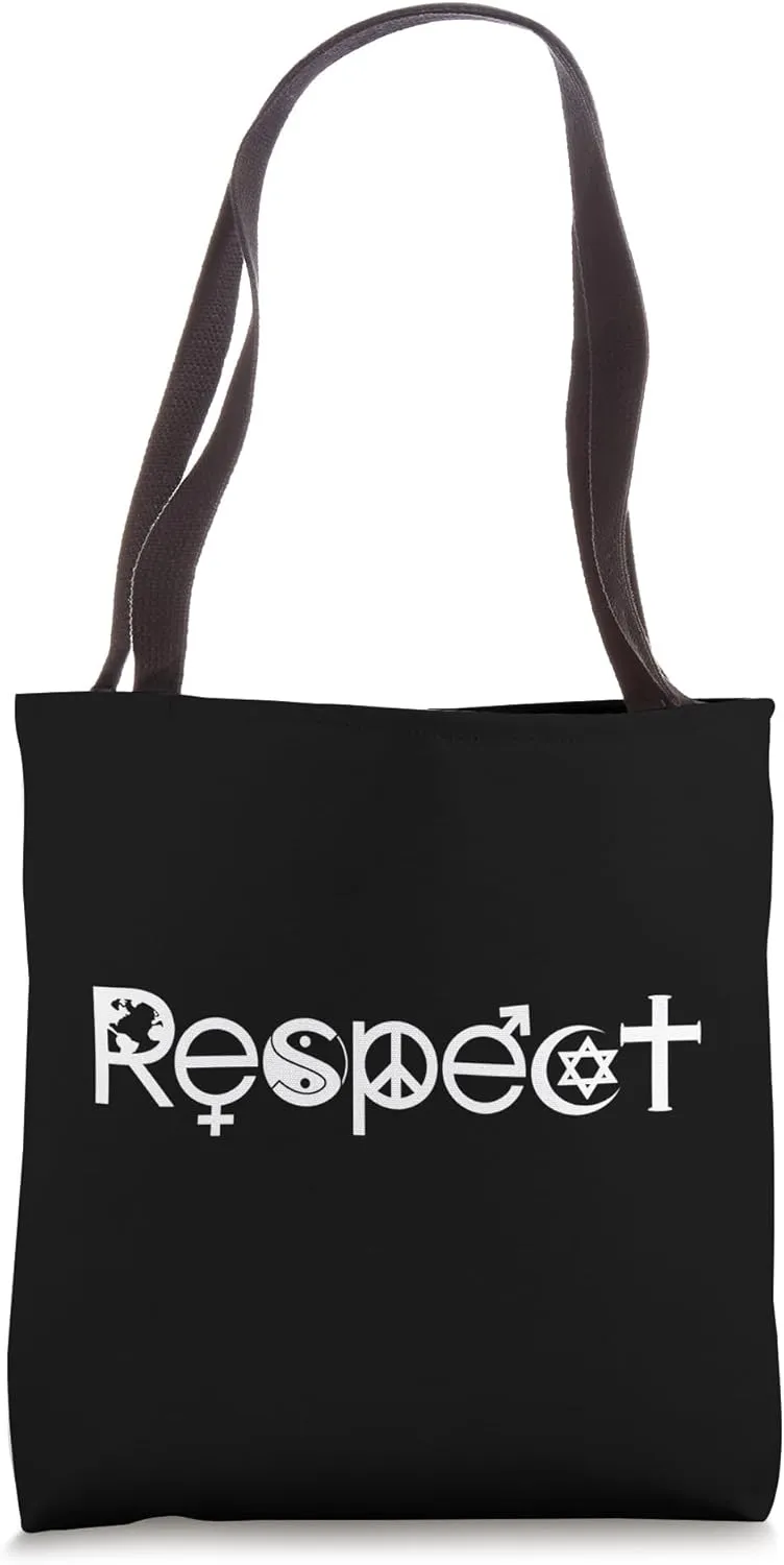Coexist with Respect - Peace Compassion Kindness Anti Trump Tote Bag