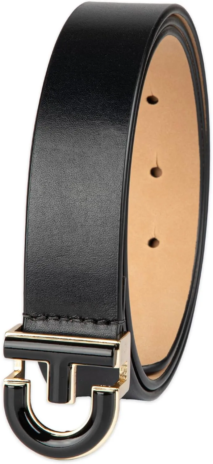 Cole Haan Women's Casual Logo Plaque Buckle Belt