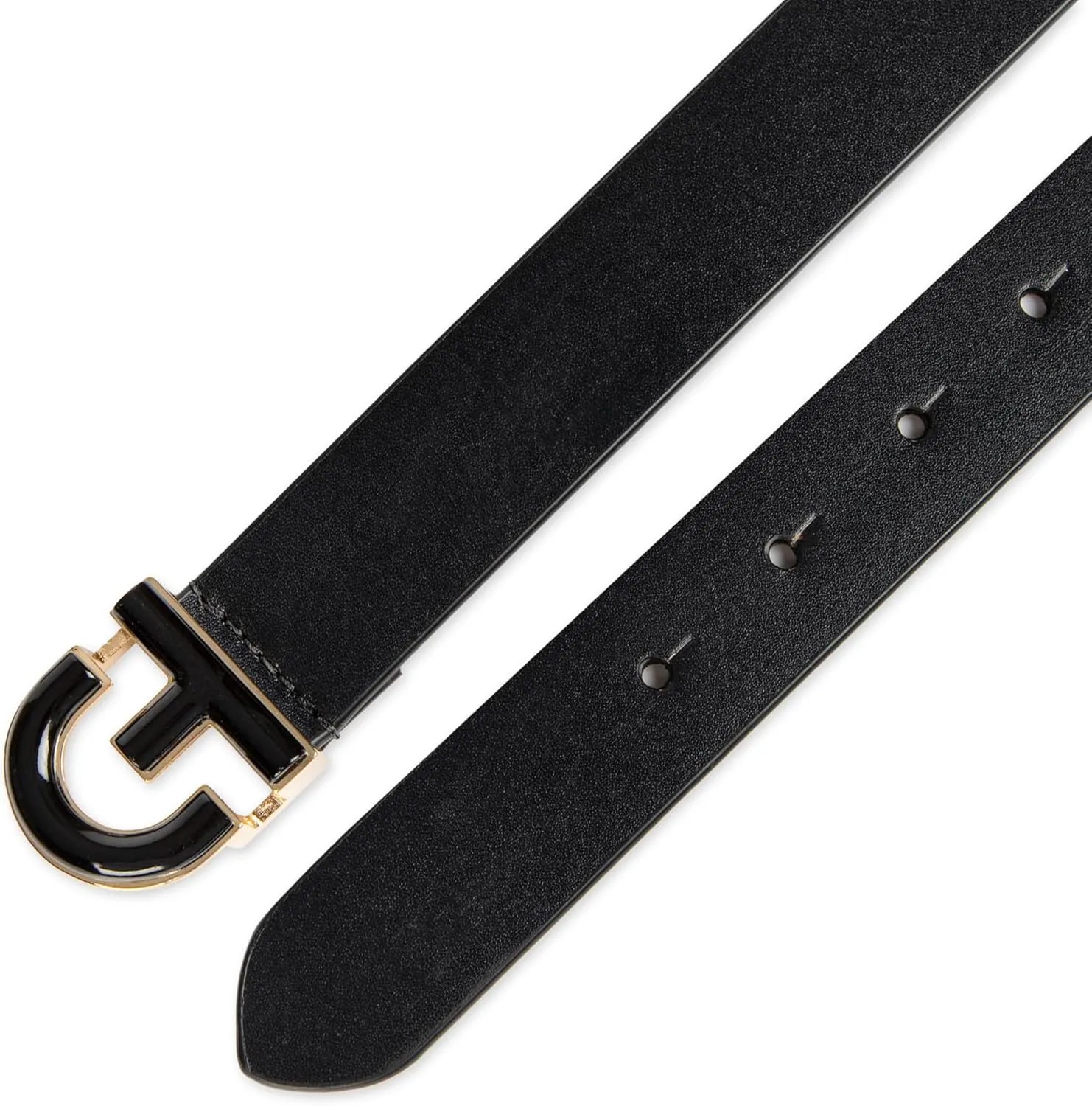 Cole Haan Women's Casual Logo Plaque Buckle Belt