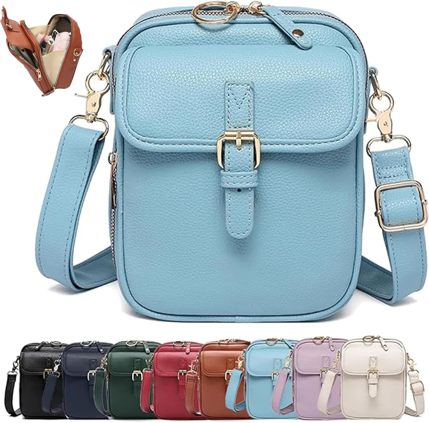 Collaboraten1 Crossbody Leather Bag, Collaborateam Urvashi Collaboration Tojoyride Anti Theft Shoulder Bags for Women Travel