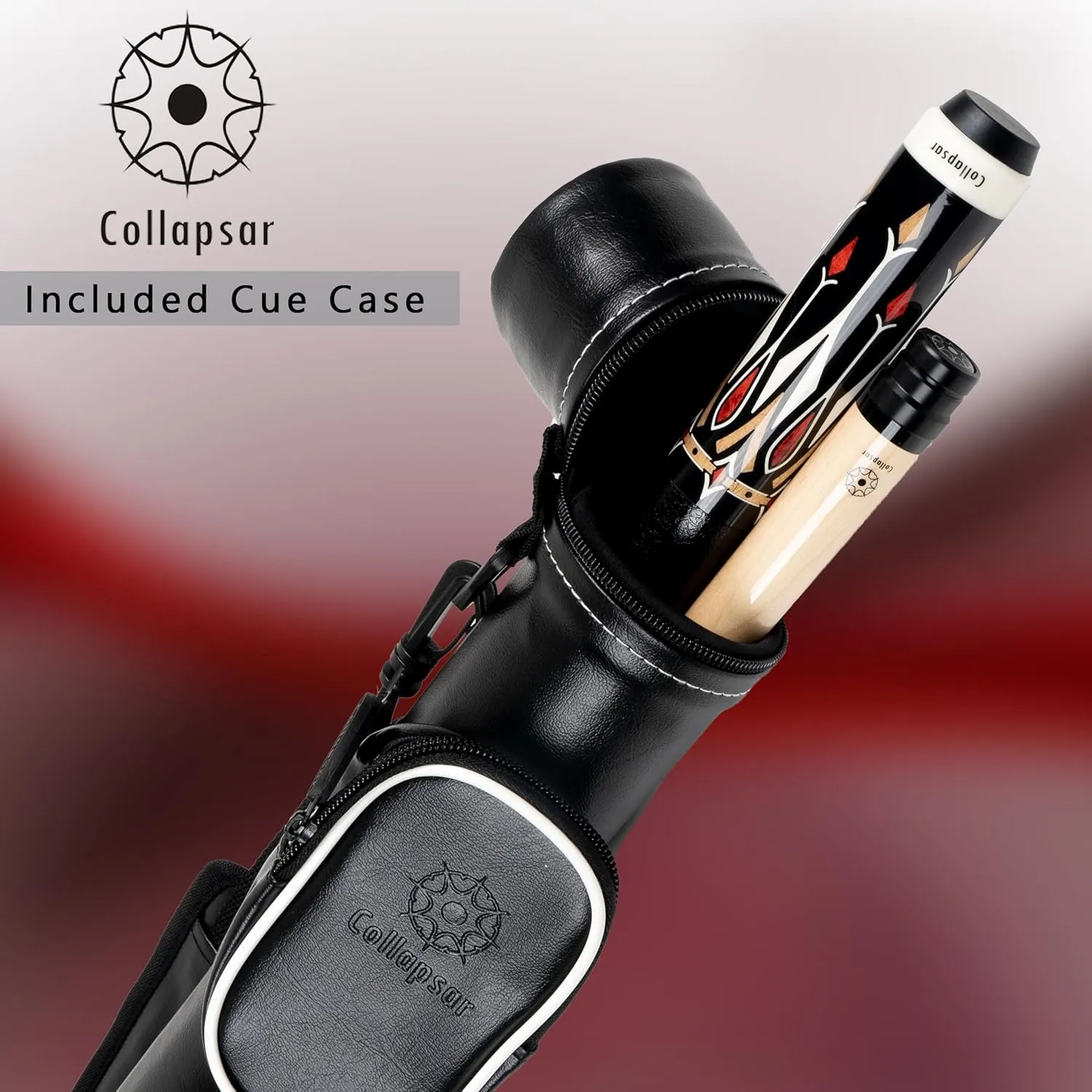 Collapsar CA Pool Stick with 1X1 Hard Case,58" Maple Professional Billiard Cue Stick,19-21 oz Pool Cue Set