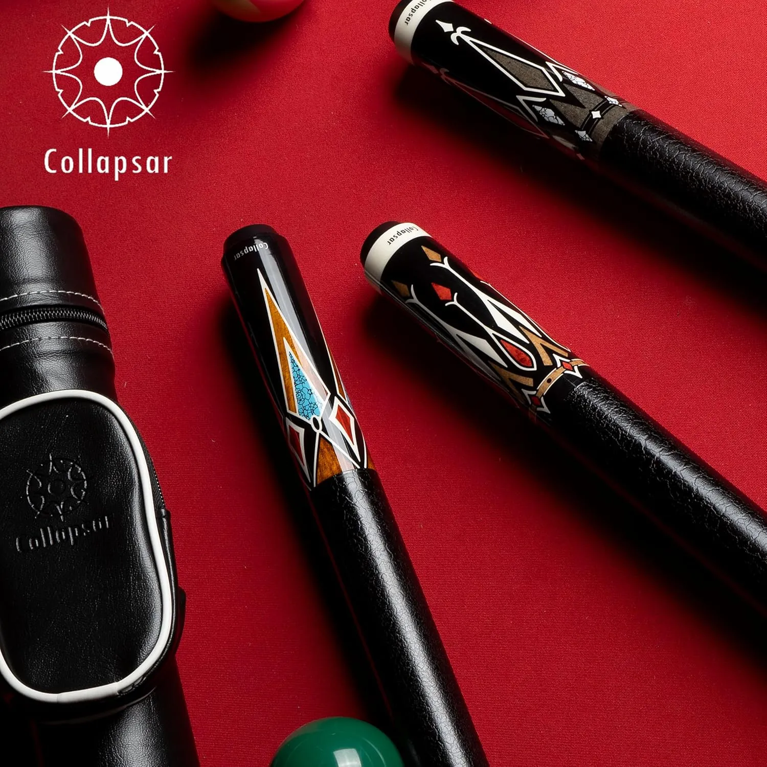 Collapsar CA Pool Stick with 1X1 Hard Case,58" Maple Professional Billiard Cue Stick,19-21 oz Pool Cue Set