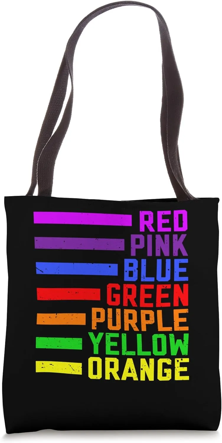 Color Rainbow Optical Illusion Funny Color Illusion Tote Bag