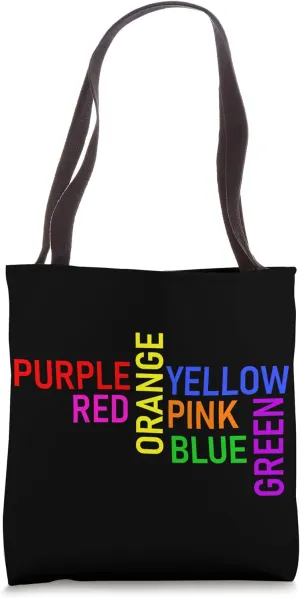 Color Rainbow Optical Illusion - Funny Color Illusion Tote Bag