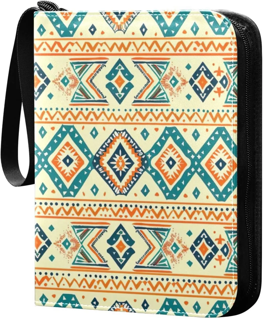 Colorful Aztec Pattern Card Binder, 400 Pockets Card Holder with 50 Sleeves, Sturdy Card Holder Folders for Game Cards & Sports Cards