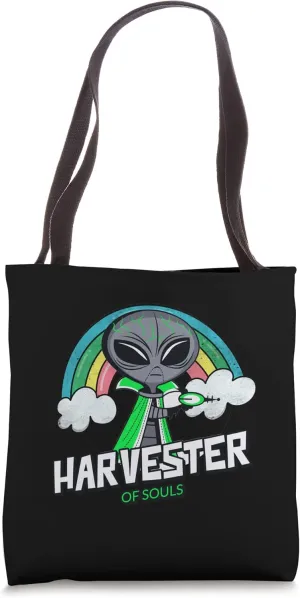 Colorful Cute Alien Rainbow UFO Spacecraft Design Tote Bag