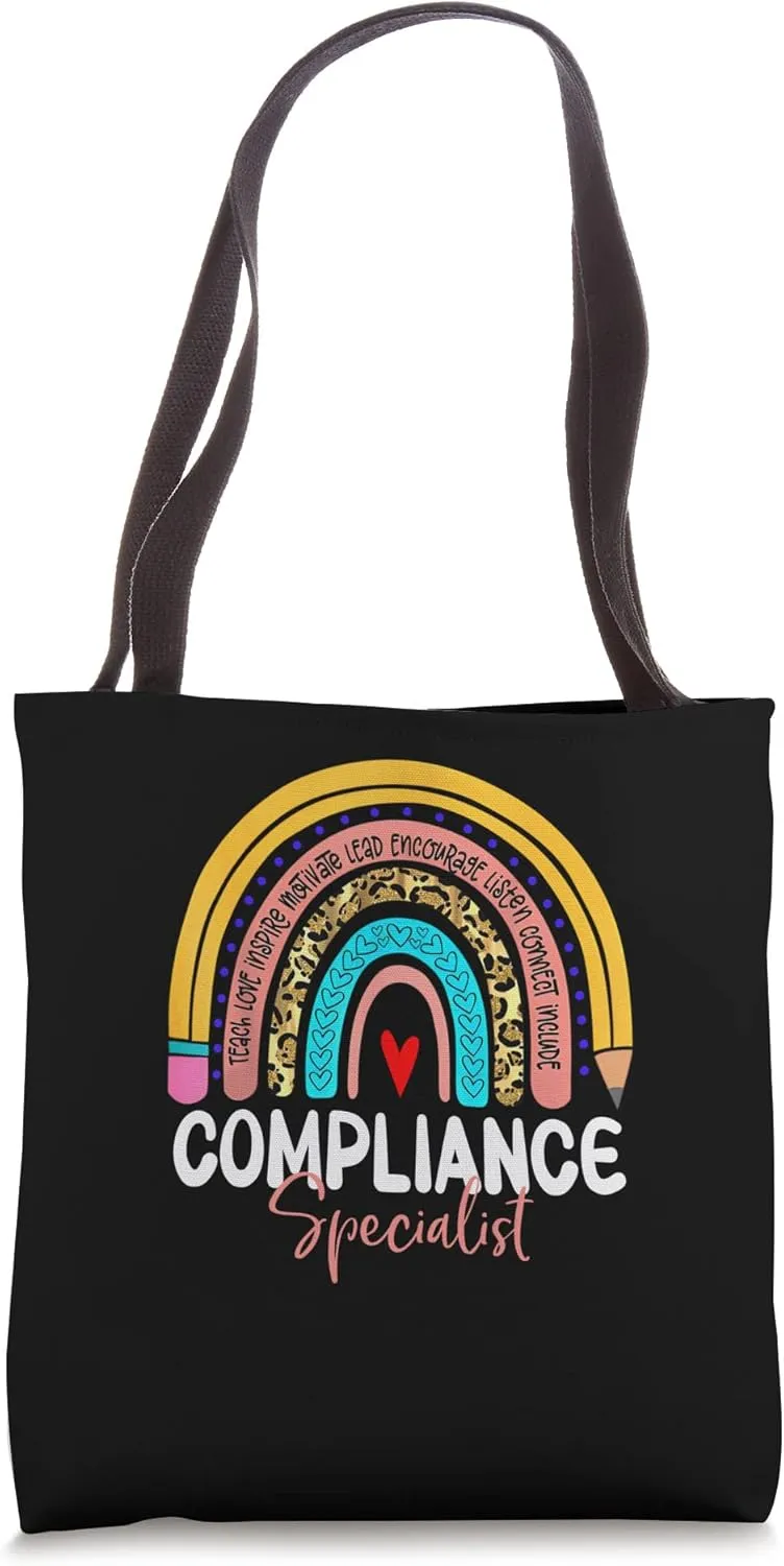 Compliance Specialist Rainbow Leopard Legal Justice legitim Tote Bag