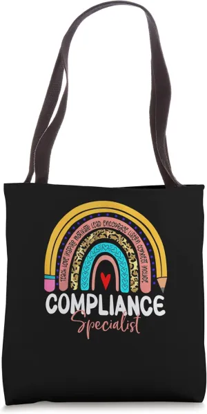 Compliance Specialist Rainbow Leopard Legal Justice legitim Tote Bag