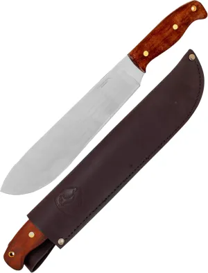 Condor Tool & Knife Ironpath Machete Knife - 1075 High Carbon Steel - Walnut Handle - Welted Leather Sheath - 5mm Thick Tactical Machete - 9.9 in Blade -22.9oz