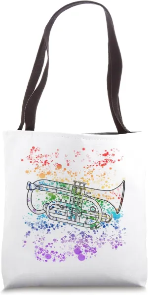 Cornet Player Rainbow Colours Brass Musician Orchestra Tote Bag