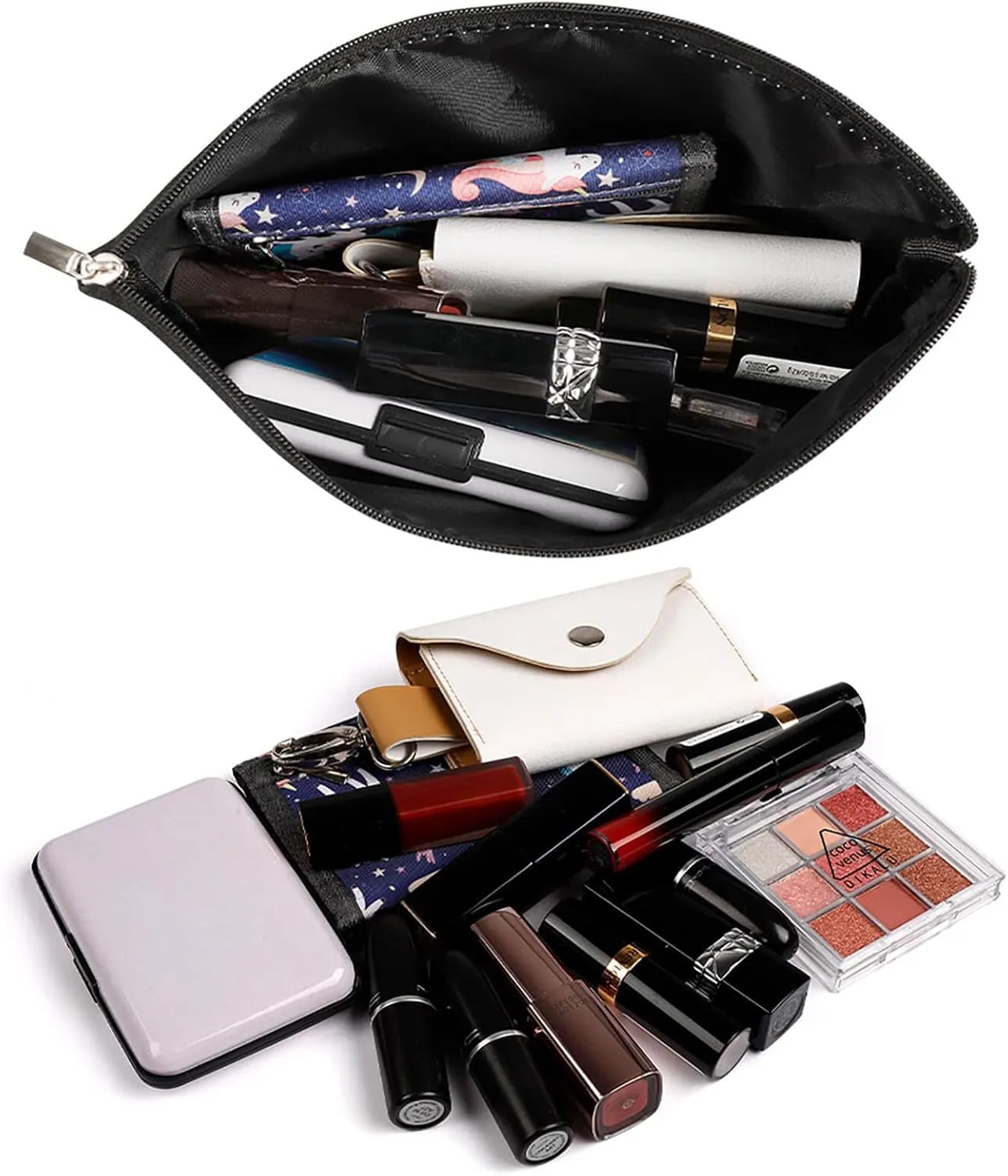 Cosmetic Bag Travel Makeup Bag Waterproof Toiletry Bag Cute Sea Animal Rainbow Makeup Organizer Case Portable Toiletry Pouch Large Capacity Zipper Pouch for Women Men