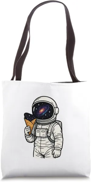 Cosmic Crepe Spaceman Galaxy Astro Lover Tote Bag