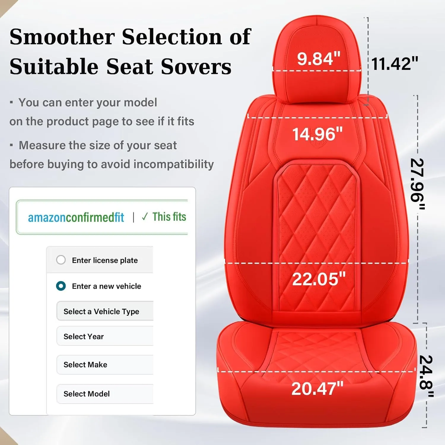 Coverado Leather Seat Covers, Car Seat Cover Front Seats, Waterproof Seat Covers, Luxury Faux Leather Car Seat Protectors, Red Car Seat Cover, Automotive Seat Covers Universal Fit for Most Cars